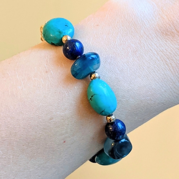 Turquoise & Lapis Lazuli Bracelet - Picture 3 of 5